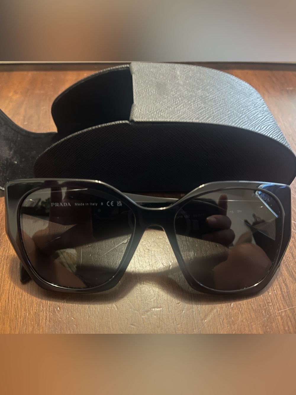 Prada Black Oversized Cat-Eye Sunglasses